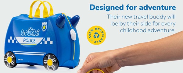 چمدان سواری کودک با ظرفیت 18 لیتر طرح ماشین پلیس مدل 00323 Trunki 18L_کیف و کوله پشتی