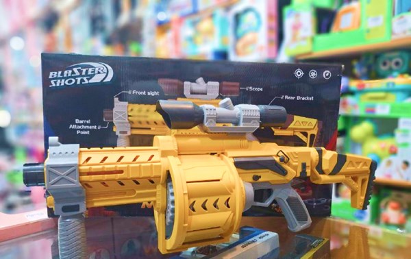 تفنگ اسباب بازی تیر اسفنجی بلستر تک تیر و رگباری مدل Gun With Soft Bullets 582_تفنگ اسباب بازی
