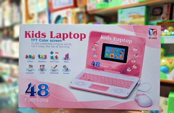 لپ تاپ آموزشی 48 کاره صورتی Kids' educational laptop_اسباب بازی دیجیتال و هوشمند