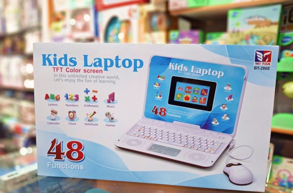 لپ تاپ آموزشی 48 کاره آبی Kids' educational laptop_ اسباب بازی دیجیتال و هوشمند