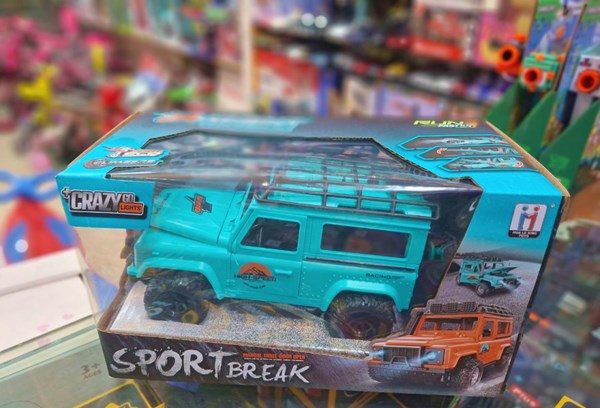 ماشین کنترلی شارژی جیپ آفرود چراغدار Crazy Go رنگ آبی_ماشین کنترلی