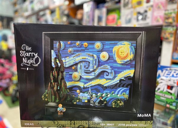 لگو قاب عکس ون گوگ شب پر ستاره (3D دیواری) 2316 قطعه مدل Vincent Van Gogh The Starry Night_Building 9907_لگو