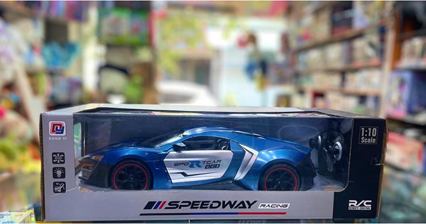 ماشین کنترلی شارژی اسپرت مقیاس 1:10 چراغدار رنگ آبی کد 0855_ماشین کنترلی