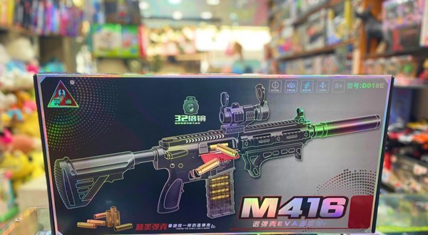 تفنگ اسباب بازی تک تیرانداز پوکه پران تیر اسفنجی با دوربین مدل M416 D018_تفنگ اسباب بازی