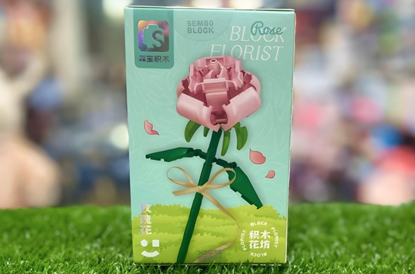 لگو شاخه گل رز صورتی مدل 611005