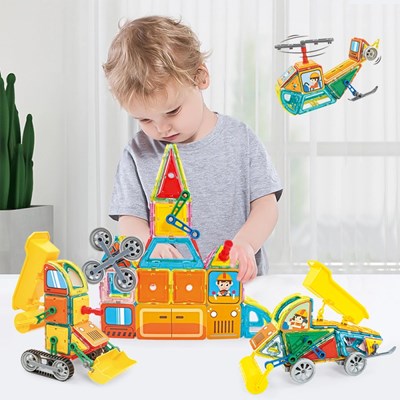 اسباب بازی ساختنی تایل مگنتی 126 قطعه مدل Magnetic DIY _لگو