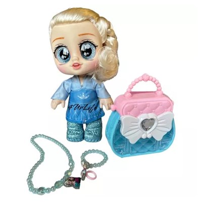 عروسک چشم درشت فروزن السا همراه با کیف و اکسسوری _عروسک