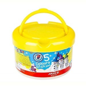 خمیر بازی 5 رنگ سطلی با ابزار آریا ARYA _اسباب بازی علمی