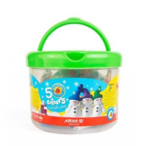 خمیر بازی 5 رنگ سطلی با ابزار آریا ARYA _اسباب بازی علمی