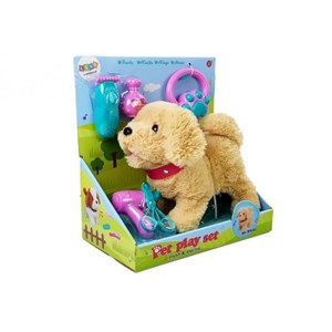 سگ کنترلی سخنگو و موزیکال قهوه ای Pet Play Set Toys_عروسک رباتیک