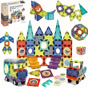 اسباب بازی ساختنی تایل مگنتی 71 قطعه Magic Magnetic Blocks_لگو