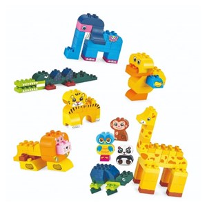 لگو دوپلو اسمونو 136 قطعه مدل اتوبوس حیوانات smoneo رنگ کرم_لگو