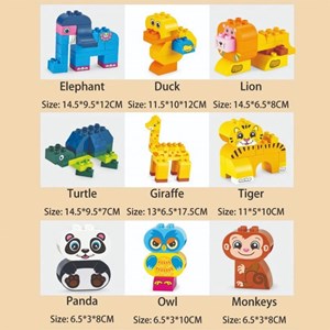 لگو دوپلو اسمونو 136 قطعه مدل اتوبوس حیوانات smoneo رنگ کرم_لگو