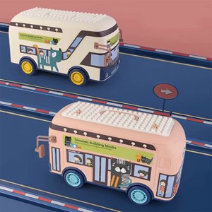 لگو دوپلو اسمونو 136 قطعه مدل اتوبوس حیوانات smoneo رنگ کرم_لگو