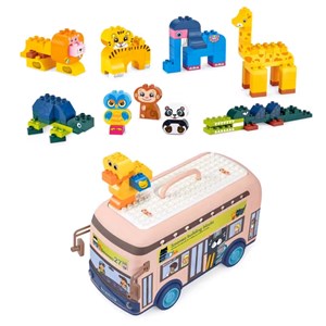 لگو دوپلو اسمونو 136 قطعه مدل اتوبوس حیوانات smoneo رنگ صورتی _لگو