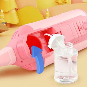 تفنگ اسباب بازی حباب ساز دولول مخزن دار صورتی Electric Bubble Maker Toy with LED Lights_تفنگ اسباب بازی