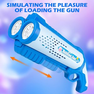 تفنگ اسباب بازی حباب ساز دولول مخزن دار آبی Electric Bubble Maker Toy with LED Lights_تفنگ اسباب بازی