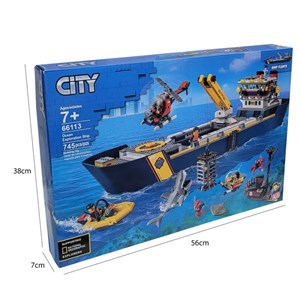 لگو سیتی کشتی اکتشاف در اقیانوس 745 قطعه مدل Ocean Exploration Ship 66113 _لگو