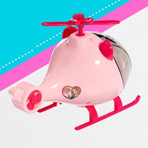 اسباب بازی ست باربی همراه با هلیکوپتر و چند دست لباس مدل Fashion travel _عروسک