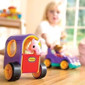اسباب بازی ماشین یدک کش دختر تولو مدل 89911 Tolo Pony Trailer- Pastel Colours _ماشین اسباب بازی