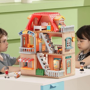 لگو دوپلو ساختمان دوطبقه با وسایل خانه 186 قطعه مدل FEELO 1801 _لگو