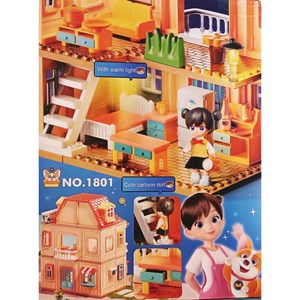 لگو دوپلو ساختمان دوطبقه با وسایل خانه 186 قطعه مدل FEELO 1801 _لگو