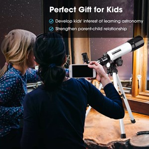 تلسکوپ طبیعتگردی به همراه کوله پشتی مدل AOMEKIE AO2013 50mm Refractor Telescope_اسباب بازی علمی
