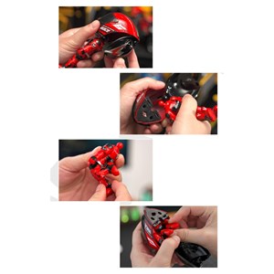 اکشن فیگور فلزی 12 سانتی موتور سوار با قابلیت جمع شدن همراه با کلاه _اکشن فیگور