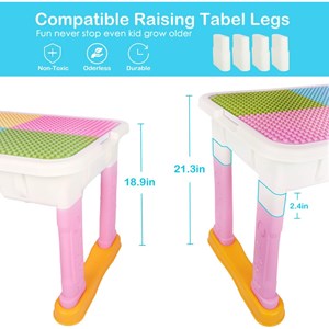 میز و صندلی لگو بازی همراه با 84 قطعه لگو ( میز چند کاره همراه با صندلی ) مدل Block Tables lxA907_لگو