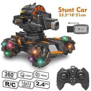 ماشین کنترلی شارژی تانک مولتی دریفت تیر اسفنجی دو ریموت دار Stunt Car Remote Control _ماشین کنترلی