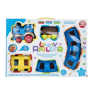 قطار اسباب‌ بازی موزیکال 26 قطعه مدل Train Railcar_ماشین اسباب بازی
