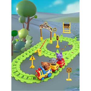 قطار اسباب بازی 20 قطعه مدل Traffic Track Set_ماشین اسباب بازی