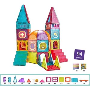 اسباب بازی ساختنی تایل مگنتی 94 قطعه مدل Magnetic DIY _لگو