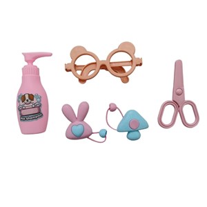 اسباب بازی سگ خانگی به همراه قفس و وسایل آرایشی مجموعه 7 عددی _عروسک رباتیک