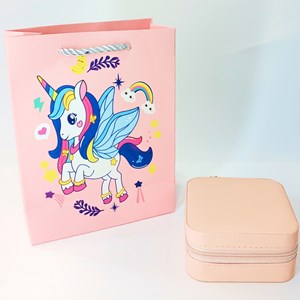 جعبه ساخت دستبند و گردنبند همراه با بگ هدیه یونیکورن _کیف و کوله پشتی