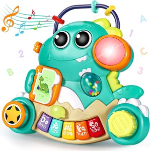 اسباب بازی دو کاره پیانو و جغجغه طرح دایناسور هولی تویز مدل Hola Toys HE8976_اسباب بازی موسیقی