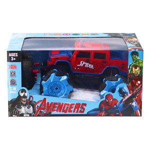 ماشین کنترلی آفرود با چرخ های کپسولی طرح مرد عنکبوتی اسپایدرمن مقیاس 1:18_ماشین کنترلی