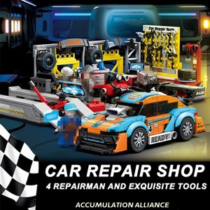 لگو تکنیک تعمیرگاه ماشین مسابقه ای 674 قطعه مدل 714032 SEMBO Racing Vehicle Garage_لگو