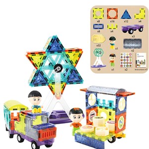 اسباب بازی ساختنی تایل مگنتی 100 قطعه مدل Magic Magna Tiles_لگو