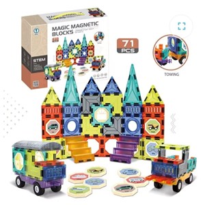 اسباب بازی ساختنی تایل مگنتی 71 قطعه مدل Magic Magna Tiles _لگو