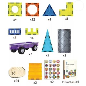 اسباب بازی ساختنی تایل مگنتی 71 قطعه مدل Magic Magna Tiles _لگو