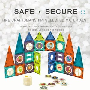 اسباب بازی ساختنی تایل مگنتی 71 قطعه مدل Magic Magna Tiles _لگو