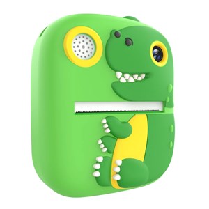 دوربین عکاسی و فیلمبرداری دیجیتال کودک با چاپ فوری حرارتی طرح دایناسور سبز_اسباب بازی دیجیتال و هوشمند