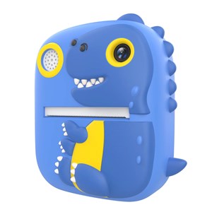 دوربین عکاسی و فیلمبرداری دیجیتال کودک با چاپ فوری حرارتی طرح دایناسور آبی_اسباب بازی دیجیتال و هوشمند