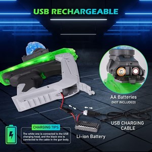 تفنگ اسباب بازی شارژی رگباری تیر ژله ای و شبرنگ مدل SKD CS001S_تفنگ اسباب بازی