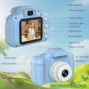 دوربین عکاسی و فیلمبرداری دیجیتال کودک طرح یونیکورن آبی _اسباب بازی دیجیتال و هوشمند