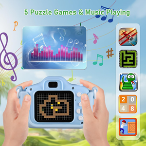 دوربین عکاسی و فیلمبرداری دیجیتال کودک طرح یونیکورن آبی _اسباب بازی دیجیتال و هوشمند