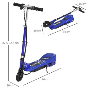 اسکوتر برقی تاشو 120 واتی با ارتفاع قابل تنظیم رنگ آبی مدل HOMCOM E Scooter_اسکوتر