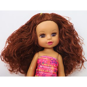 عروسک دخترانه موزیکال 36 سانتی گوشتی با موهای قهوه ای _عروسک