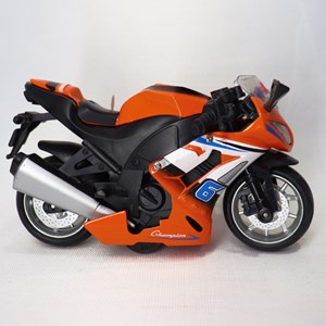 موتور اسباب بازی عقب کش موزیکال همراه با قاب رنگ نارنجی _ماشین اسباب بازی